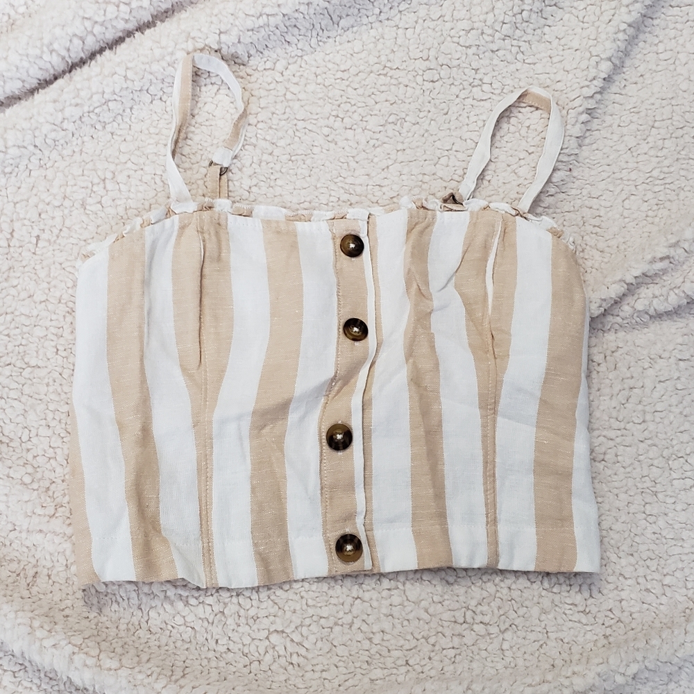 Hollister MED Summer Striped Crop Top